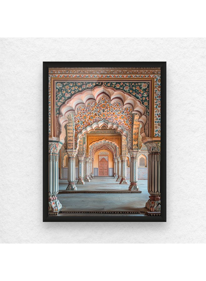 Art Decor Framed Fine Art Portrait Print of Indian Palace Door Wall Art Rajasthani Architecture Mughal Archway Cultural Heritage Wall Décor for Living Room Bedroom Office Studio and Gifting - Image 1