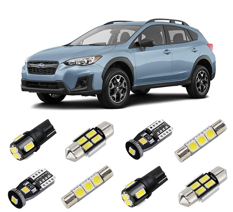 BRISHINE White Interior LED Lights Kit for Subaru XV Crosstrek 2013 2014 2015 2016 2017 2018 2019 2020 2021 2022 Super Bright 6000K LED Interior Light Package License Plate Lights and Install Tool