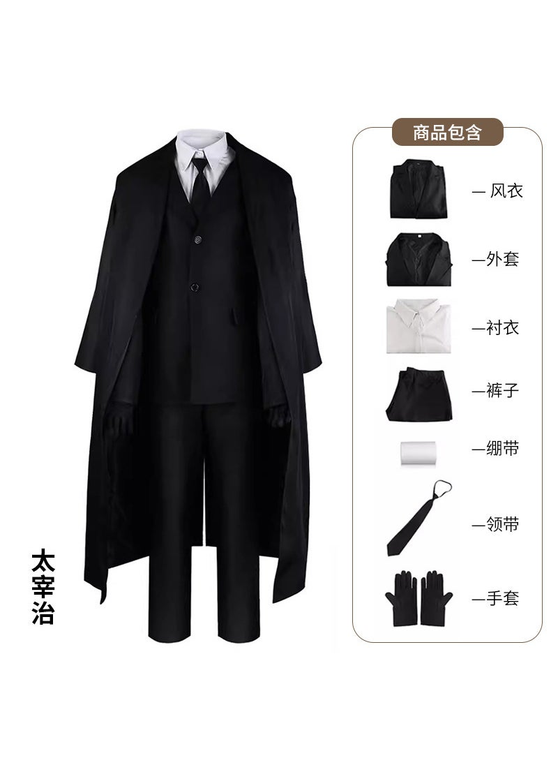 Generic - WuHaoWo Dog Cosplay Costume With XieYao Crystal GaoZhuo Middle Kingdom Cosplay Clothing Secondary Anime Unique Special Purpose C Black taizaki (short coat + pants + shirt + outerwear + tie) - Image 1