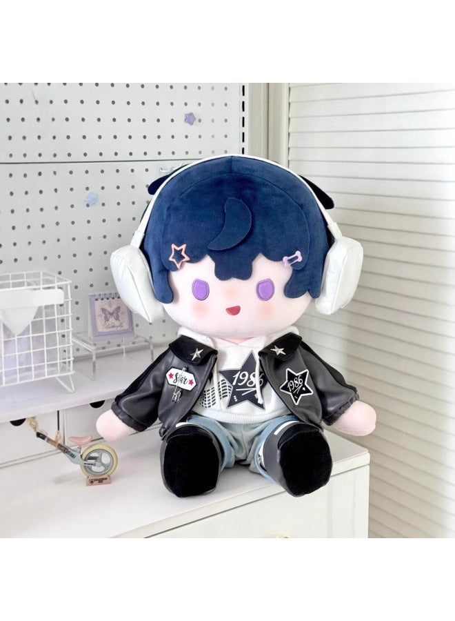 40cm Cotton Doll Clothes Jazz Dj Clothes Sitting Posture Doll Clothes 20cm Doll Cute Casual Suit-Specifications:40cm Sitting Baby Clothes (without Doll)-Color:Jazz Dj Four-point Set (hat + Sweatshirt + Shorts + Shoes)  - Image 4