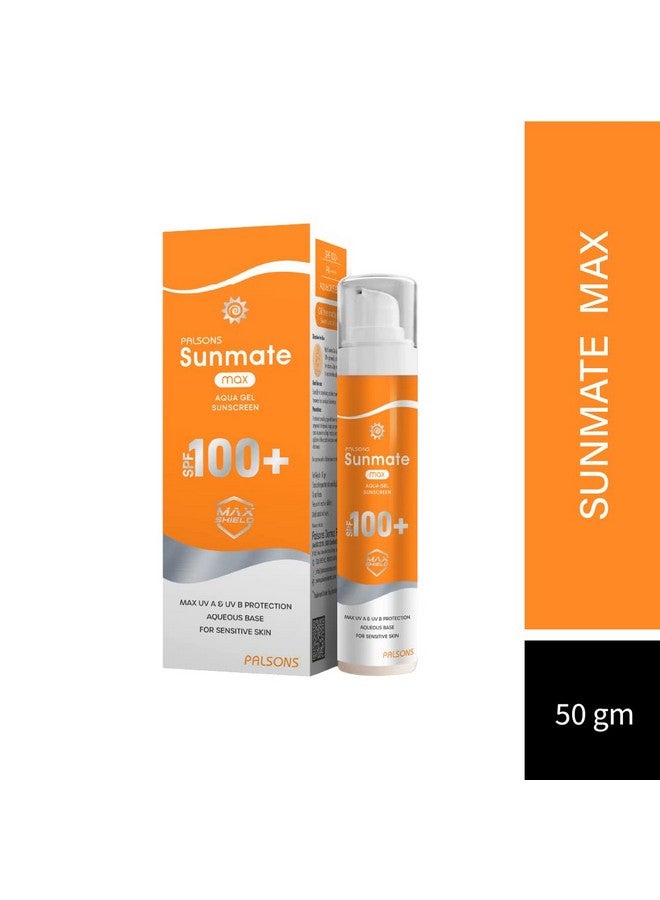 Sun-Mate جل واقي من الشمس Sunmate Max Aqua بعامل حماية من الشمس 100+ وPa++++ للبشرة الجافة والحساسة، خالٍ من الزيوت وغير دهني ولا يسبب التعرق ولا يترك طبقة بيضاء ولا يسبب الرؤوس السوداء ويمنع الاسمرار وحروق الشمس والتصبغ 50 جم - Image 2