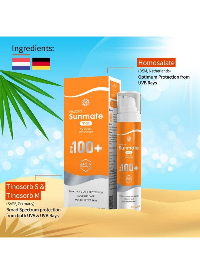 Sun-Mate جل واقي من الشمس Sunmate Max Aqua بعامل حماية من الشمس 100+ وPa++++ للبشرة الجافة والحساسة، خالٍ من الزيوت وغير دهني ولا يسبب التعرق ولا يترك طبقة بيضاء ولا يسبب الرؤوس السوداء ويمنع الاسمرار وحروق الشمس والتصبغ 50 جم - Image 3