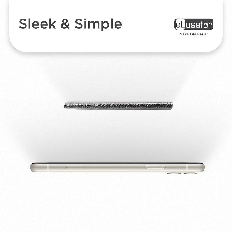 eLusefor Stick-On Phone Wallet for Back of iPhone or Android Case | 6 Sleeve Credit Card Holder - Pocket for Cards, Money & ID - Built-in Stand - Waterproof Material - Travel, Work & Life-Proof - DimGrey - Image 5