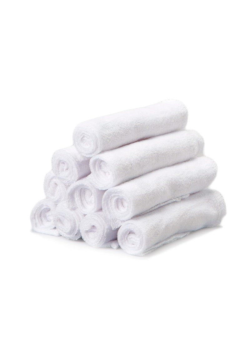 Spasilk Spasilk Washcloth Wipes Set for Newborn Boys and Girls, Soft Terry Washcloth Set, Pack of 10, White, (010-WTE)  - Image 1