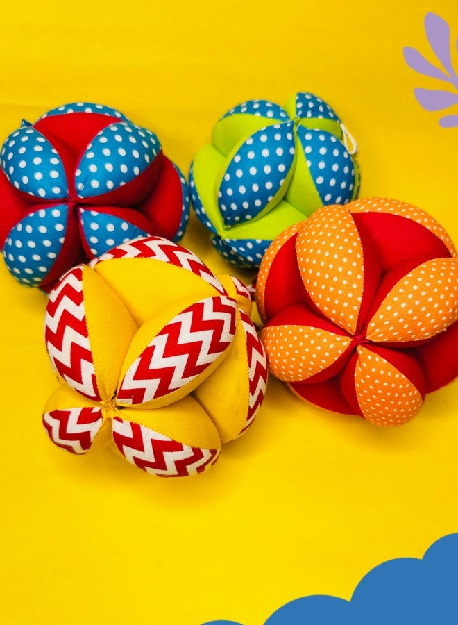 Haplap Kit - Baby Soft Clutch Ball | Sensory Ball for Babies | Newborn Grasping Toy | Soft Toy for Baby Development | Safe & Washable Clutch Ball (Red & Blue) - Image 2