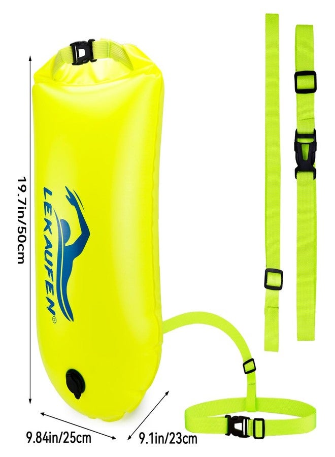 LeKaufen Swim Buoy for Open Water Swimmers – 28L Waterproof Dry Bag Tow Float with Dual Air Chambers, High Visibility Safety Bubble for Triathlon, Sea Swimming, Snorkeling – Adult Swim Trainer - Image 4