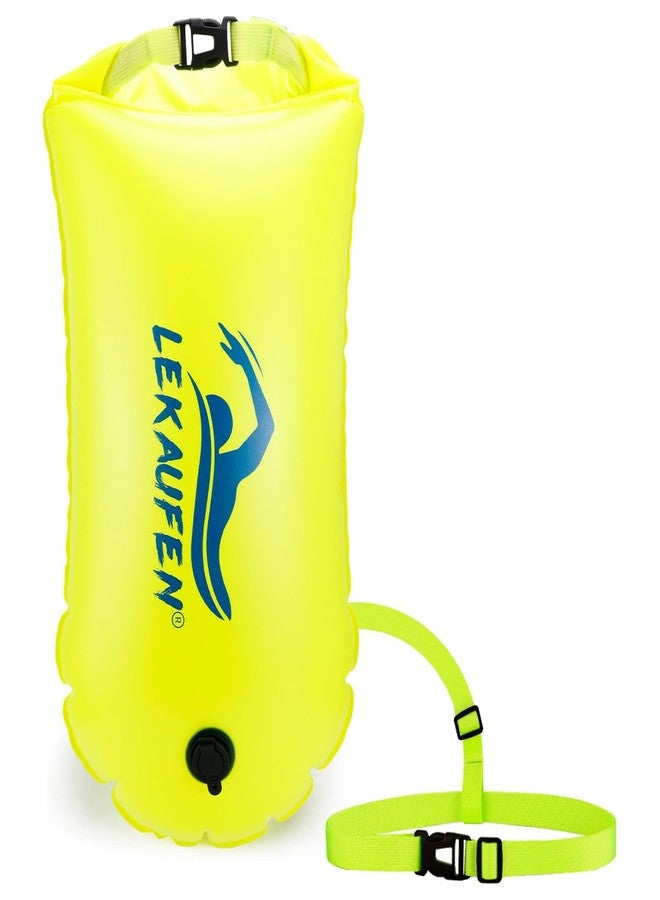 LeKaufen Swim Buoy for Open Water Swimmers – 28L Waterproof Dry Bag Tow Float with Dual Air Chambers, High Visibility Safety Bubble for Triathlon, Sea Swimming, Snorkeling – Adult Swim Trainer - Image 1
