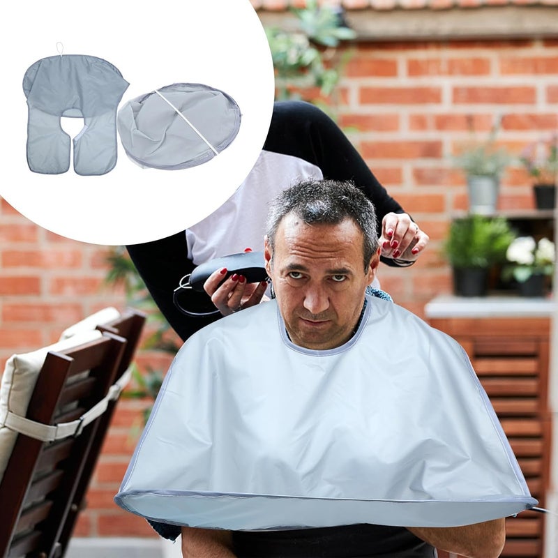 Waterproof Haircut Cloak and Salon Barber Cape, Foldable Hair Cutting Gown for Adults, Gray One Size, Multipurpose Hairdressing Umbrella Cape for Home and Professional Use - Image 5