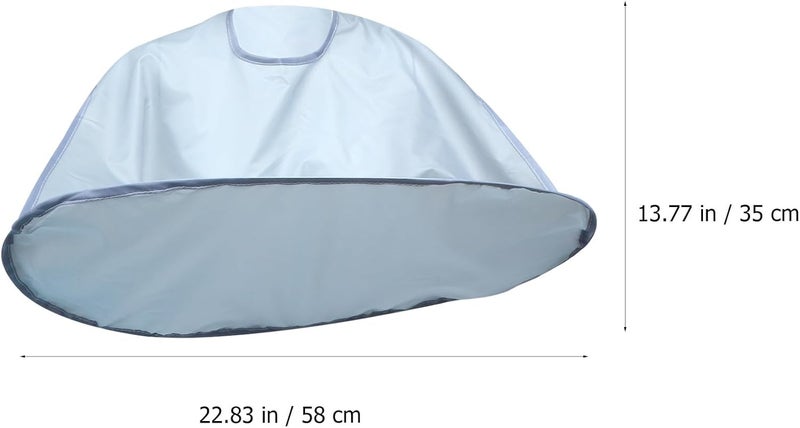 Waterproof Haircut Cloak and Salon Barber Cape, Foldable Hair Cutting Gown for Adults, Gray One Size, Multipurpose Hairdressing Umbrella Cape for Home and Professional Use - Image 1