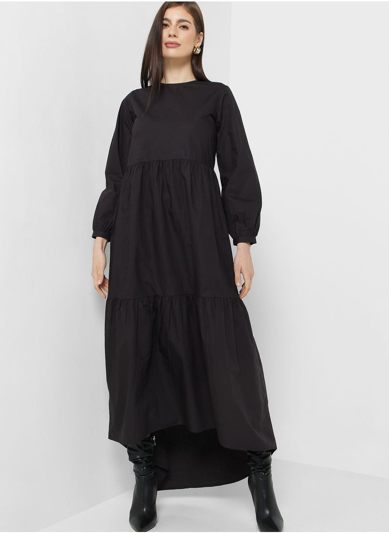 Khizana - Tiered Asymmetrical Hem Dress - Image 1