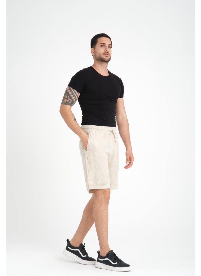 Light and Comfortable Double Leg Muslin Men's Shorts - Light Beige - pzsku/ZB5B1D95806402035EF2FZ/45/_/1741192352/da5590af-f606-4a99-8839-f934b584dc61