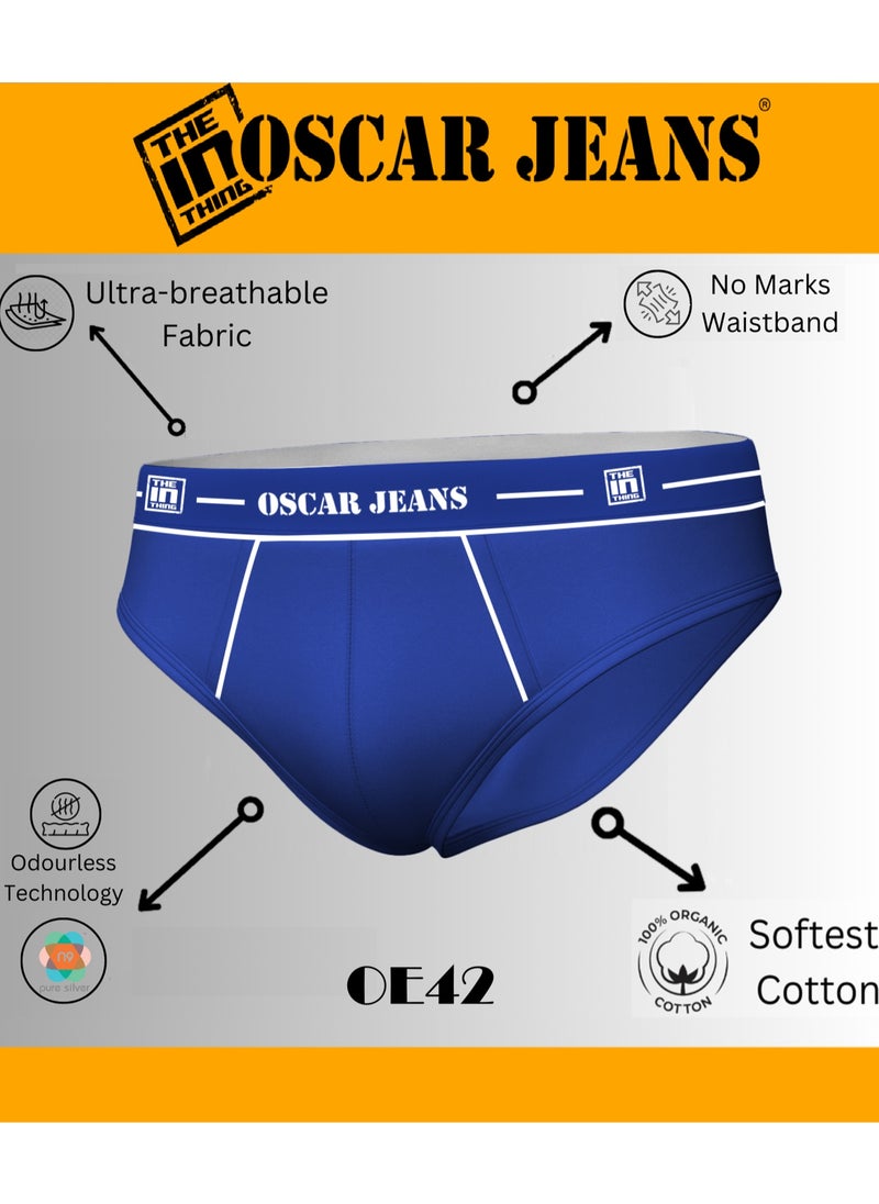 OSCAR JEANS - 100% Cotton Premium Mens Underwear Briefs Organic Soft Breathable Antibacterial Pack of 3 - Image 1