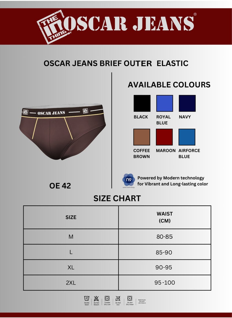 OSCAR JEANS - 100% Cotton Premium Mens Underwear Briefs Organic Soft Breathable Antibacterial Pack of 3 - Image 1