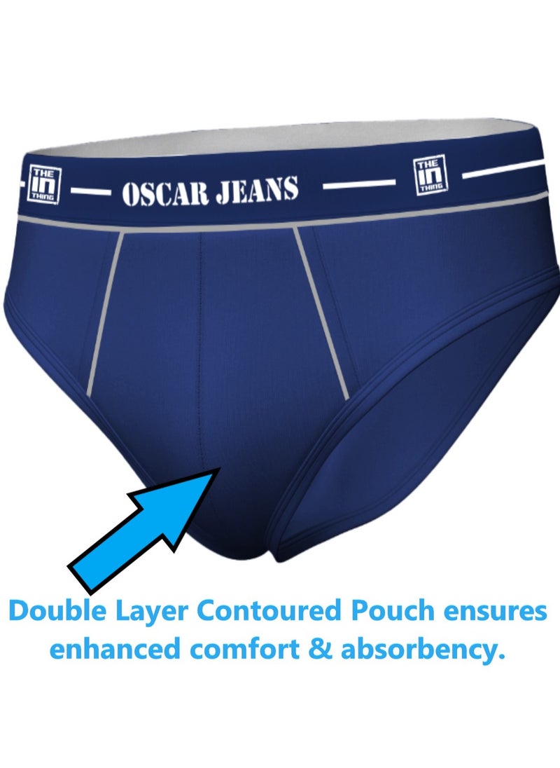 OSCAR JEANS - 100% Cotton Premium Mens Underwear Briefs Organic Soft Breathable Antibacterial Pack of 3 - Image 1