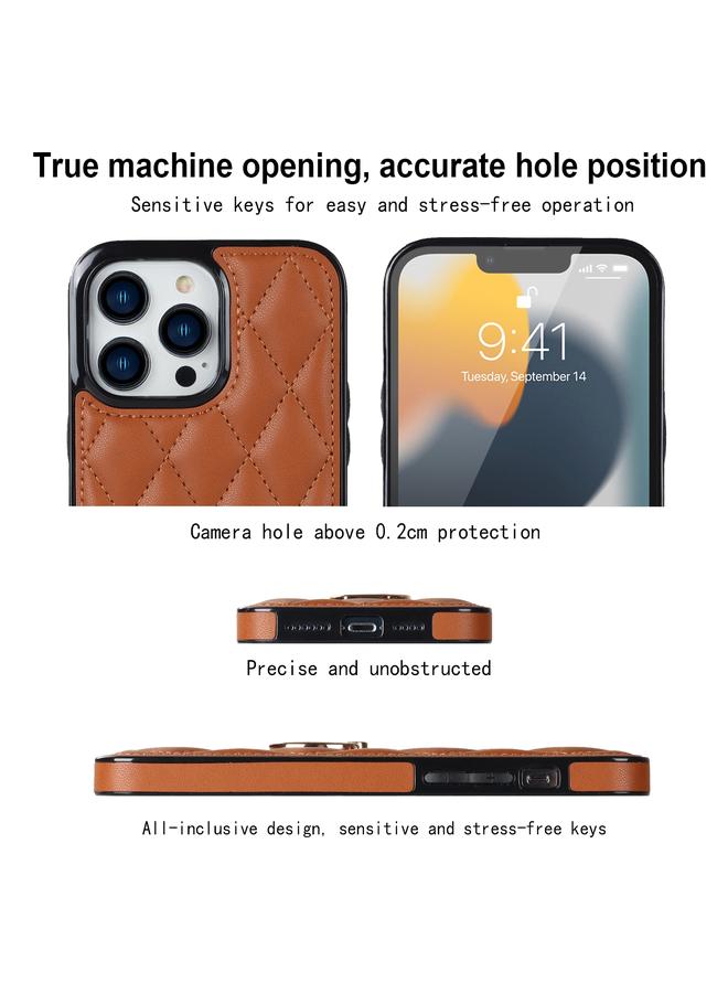 Zaboon Case For iPhone 13 Pro Max Rhombic PU Leather Phone Case with Ring Holder - Image 4