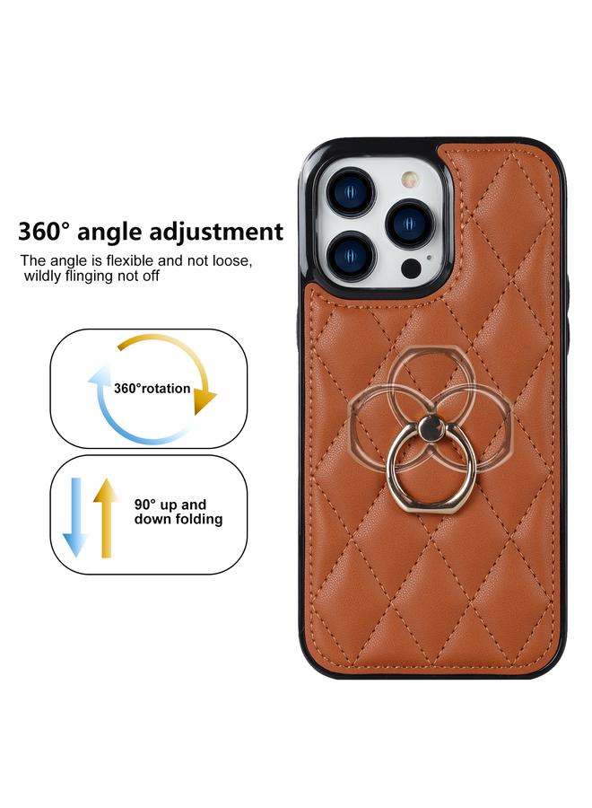 Zaboon Case For iPhone 13 Pro Max Rhombic PU Leather Phone Case with Ring Holder - Image 2