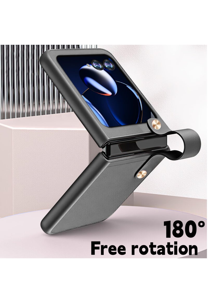 Excefore Case for Motorola Razr Plus 2023 Case, PU Leather + Hard PC Shell Ultra Thin Slim Durable Protective Phone Case Cover for Moto Razr40Ultra Case, Feel Leather Case, for Men Women Boy Girl  - Image 4