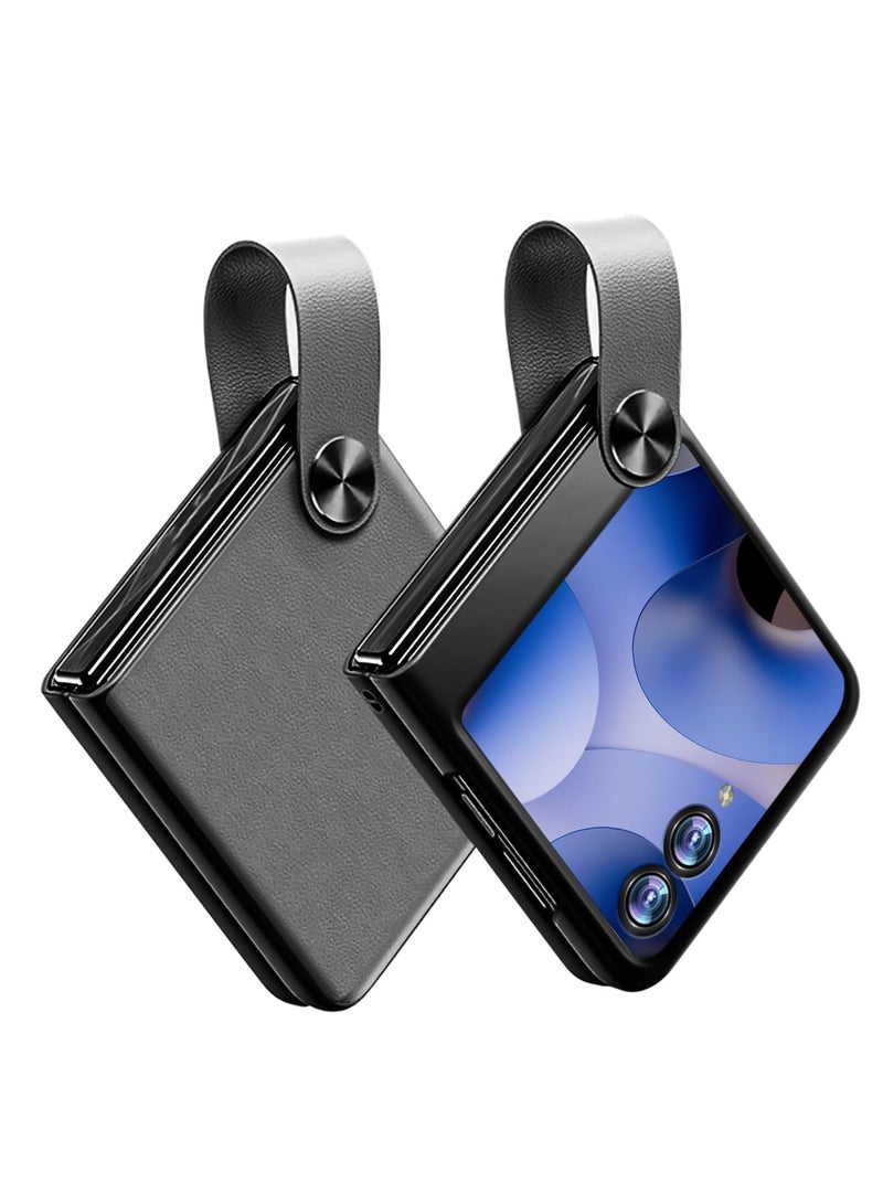 Excefore Case for Motorola Razr Plus 2023 Case, PU Leather + Hard PC Shell Ultra Thin Slim Durable Protective Phone Case Cover for Moto Razr40Ultra Case, Feel Leather Case, for Men Women Boy Girl  - Image 1