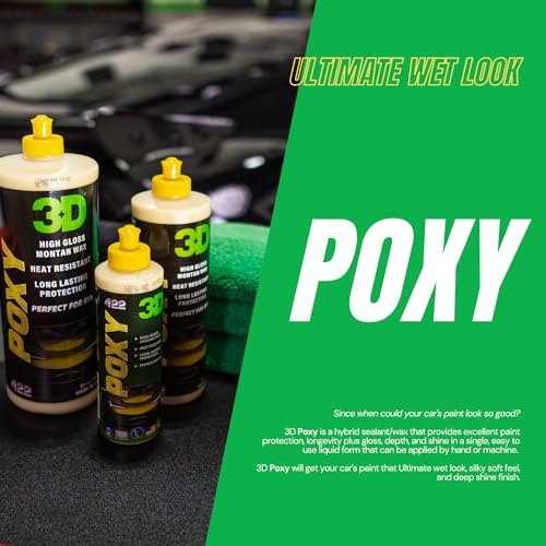 3D POXY Montan Wax Sealant – Long Lasting Hybrid Car Wax for High Gloss Finish & Paint Protection | Non-Staining Formula | Easy to Apply | Made in USA |8 oz - Image 2