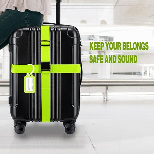 Gostwo 8 Pack Luggage Straps and Tags Set - 4 Straps, 4 Tags, TSA Approved Suitcase Belt, Green - Image 5