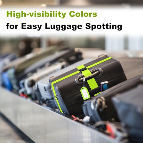 Gostwo 8 Pack Luggage Straps and Tags Set - 4 Straps, 4 Tags, TSA Approved Suitcase Belt, Green - Image 4