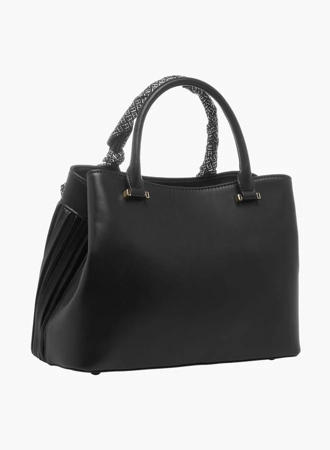 Flora Bella By Shoexpress Women Pleated Tote Bag with Detachable Strap and Zip Closure