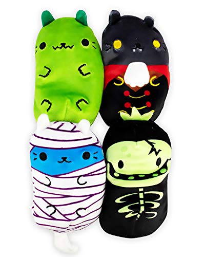 Cats vs Pickles  Scary Collection 2  Catzilla Count Catula Coder Cat  Skully  4Pack  4 Cute Cuddly Collectible Bean Plush Toy  are You Team Cat or Team Pickle Collect Them All - Image 1