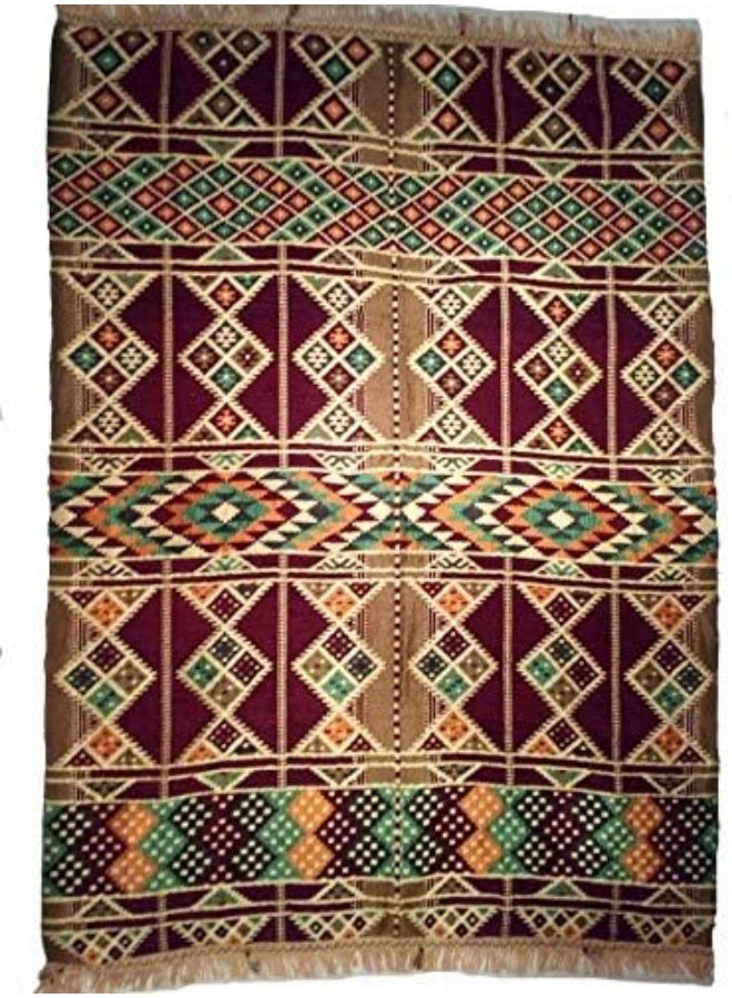 سجادة عربية نبيتي 150×200 سم متعددة الألوان – سجادة أرضية بولي بروبلين فاخرة – تصميم أنيق وسهلة التنظيف للمنزل