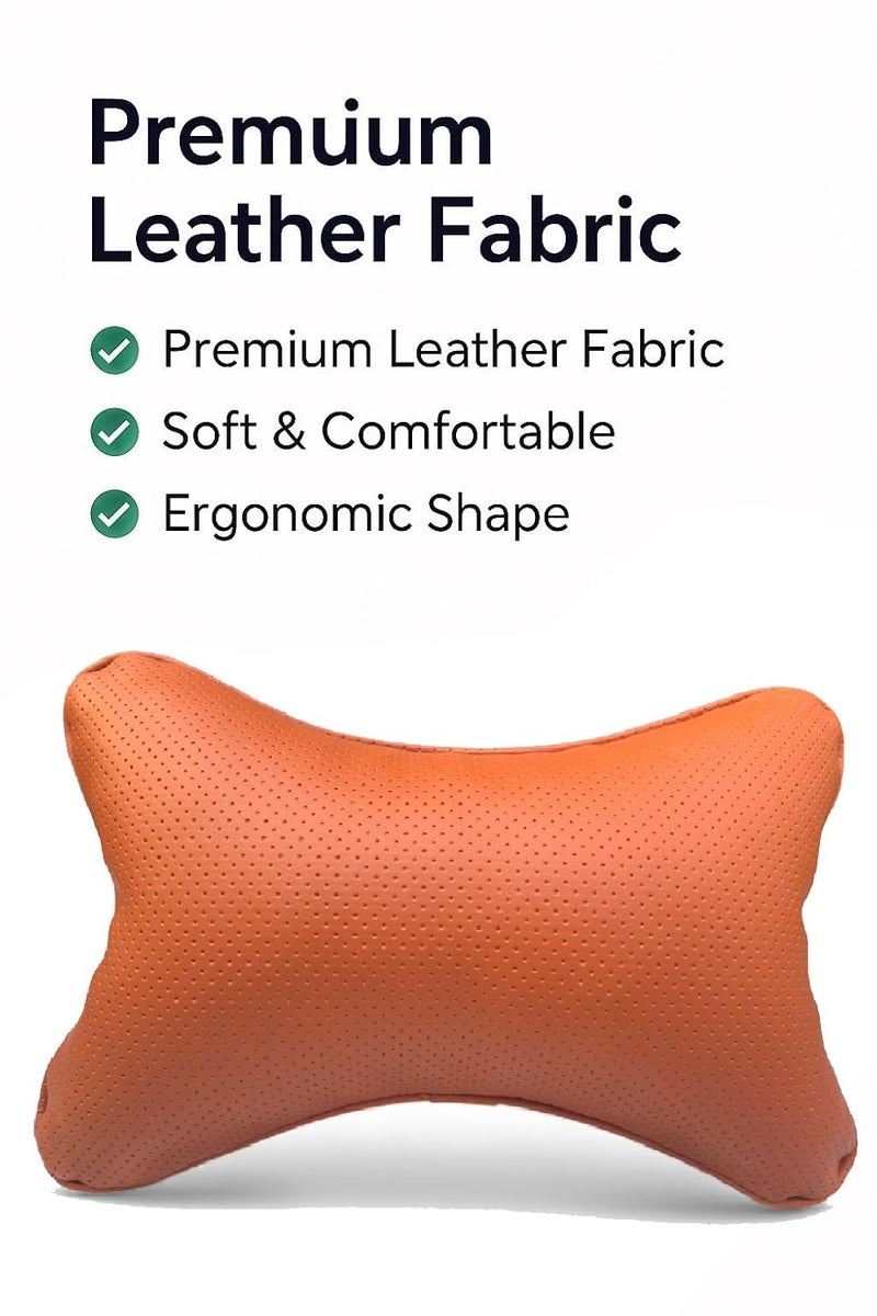 AUTOUNIKO Velvet Soft car Neck Pillow for Travel, Travel Micro Fiber Rest Pillow/Cushion Set of Pillows Compatible with All Cars - Pack of 2 Pieces (Brown Pillow) - Image 2