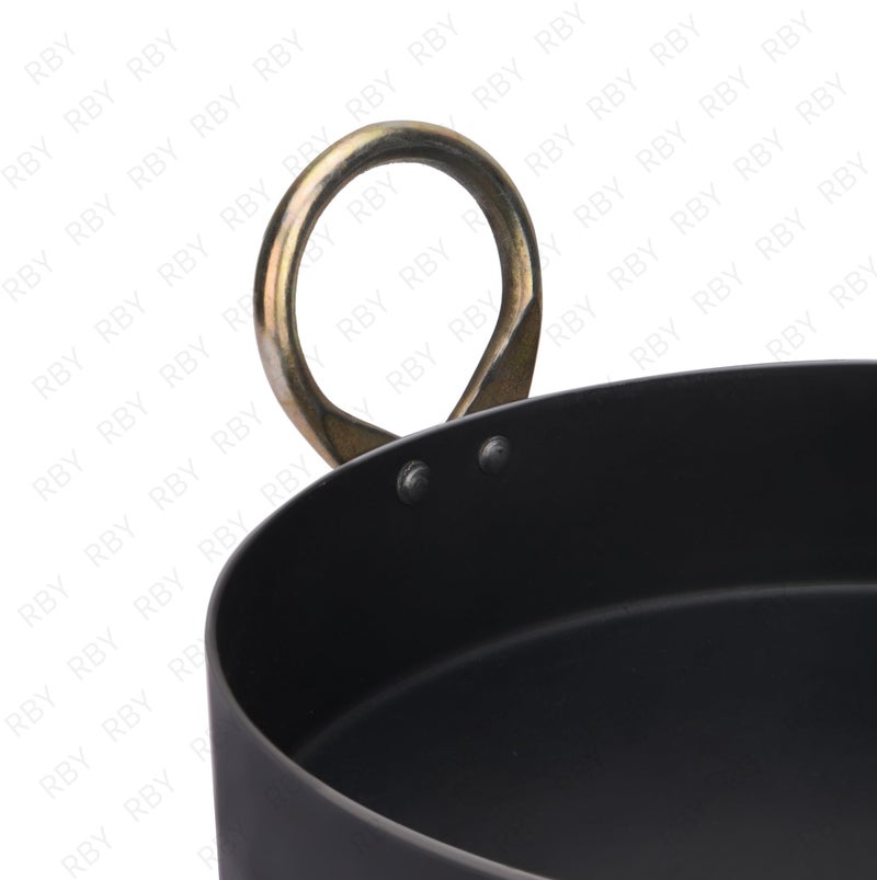 RBY 11 Inch Iron Flat Base Fry Pan Lohe Ki Tai Kadai for Jalebi Malpua Multipurpose Food Grade Iron Gas and Induction Friendly - Image 3