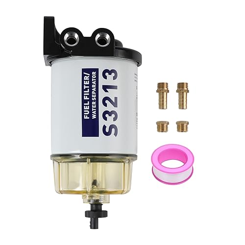 CARMOCAR Fuel Filter Water Separator replacement for Marine Outboard Motor Mercury with 3/8" Barb x 1/4" NPT brass Fittings Replaces# S3213, S3214, 35-60494-1, S3213, 18-7932-1, 18-17928, 35-809097 - Image 1