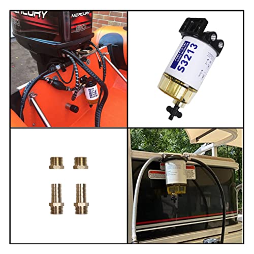CARMOCAR Fuel Filter Water Separator replacement for Marine Outboard Motor Mercury with 3/8" Barb x 1/4" NPT brass Fittings Replaces# S3213, S3214, 35-60494-1, S3213, 18-7932-1, 18-17928, 35-809097 - Image 3
