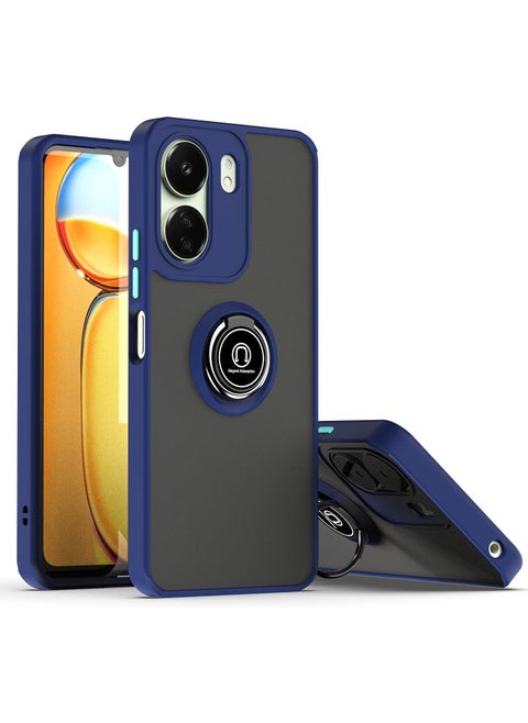 Case For Xiaomi Redmi 13C Rotational Metal Ring Grip Kickstand Cover Magnetic Car Mount Holder Case Shockproof TPU Bumper Protection Case for Redmi 13C