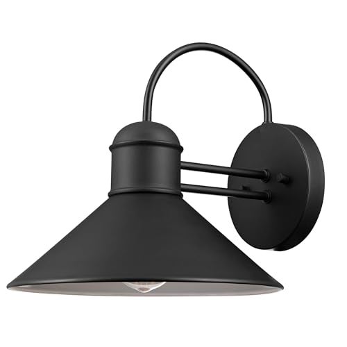 GLOBE Electric 44165 1-Light Outdoor Wall Sconce, 2-Pack, Black Finish, Weather Resistant, Exterior Lighting for House, Back Porch Lights, Front Patio Décor, Garage Fixture, Vintage - Image 5