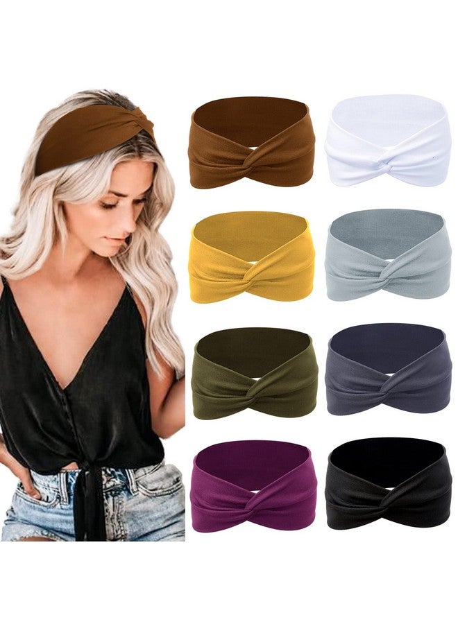 Non-Slip Headbands For Short Hair - Yoga, Workout, Running Sport Elastic Hair Twist Turbans And Wraps For Women And Girls
