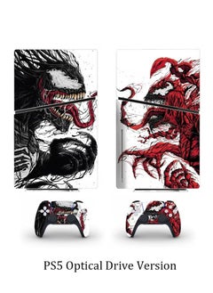 X-level PS5 Slim Optical Drive Version Sticker, Sony PS5 Slim Console Controller Skins Set, Skin Wrap Decal Sticker PS5 Slim Optical Drive Version, Protective Film Sticker for Venom, Vinyl Cover Sticker  - Image 1