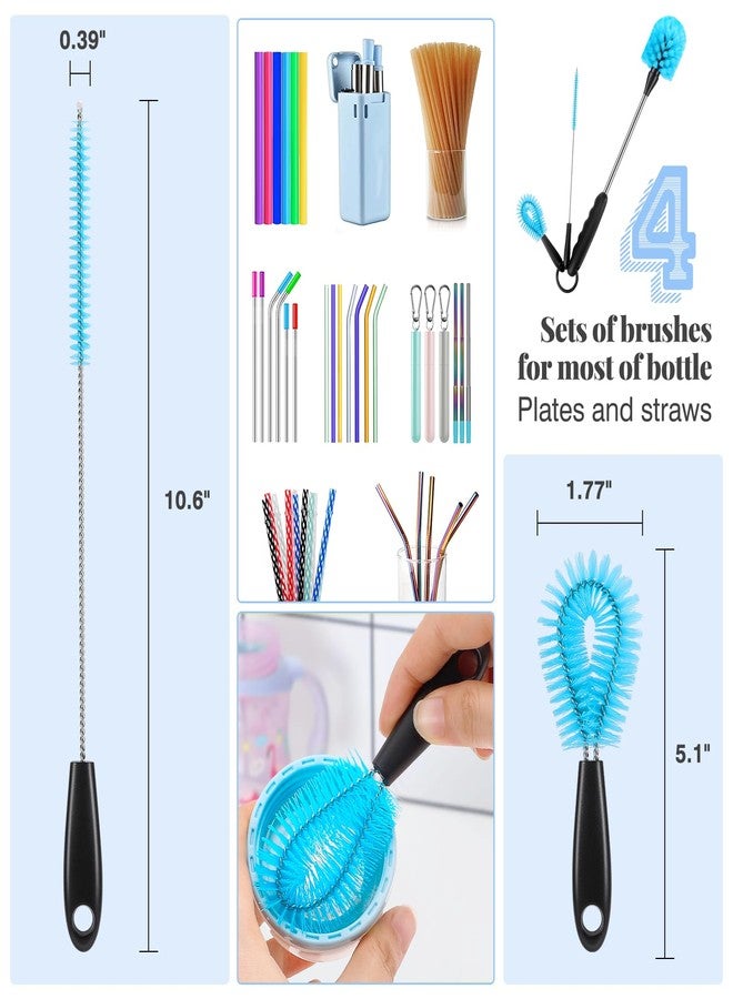 AnDocK Bottle Brush Cleaner Set, Long Handle 3-in-1 Stainless Steel Water Bottle Cleaning Brush for Washing Narrow Neck Bottle, Sport Bottle, Baby Bottle, Flask, Straw, Tumbler, Cup Cover. (Long Size) - Image 3