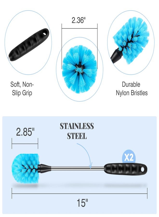 AnDocK Bottle Brush Cleaner Set, Long Handle 3-in-1 Stainless Steel Water Bottle Cleaning Brush for Washing Narrow Neck Bottle, Sport Bottle, Baby Bottle, Flask, Straw, Tumbler, Cup Cover. (Long Size) - Image 4