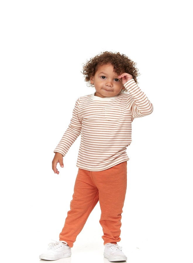 Cudlie 5-Pack Baby Boy Long Sleeve Shirt - Thermal Tshirt Tops - Basic Undershirt, Pocket & Henley Tees, Solid/Striped/18M - Image 5