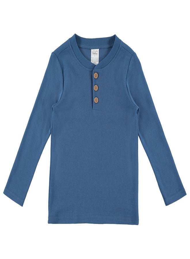 Cudlie 5-Pack Baby Boy Long Sleeve Shirt - Thermal Tshirt Tops - Basic Undershirt, Pocket & Henley Tees, Solid/Striped/18M - Image 3