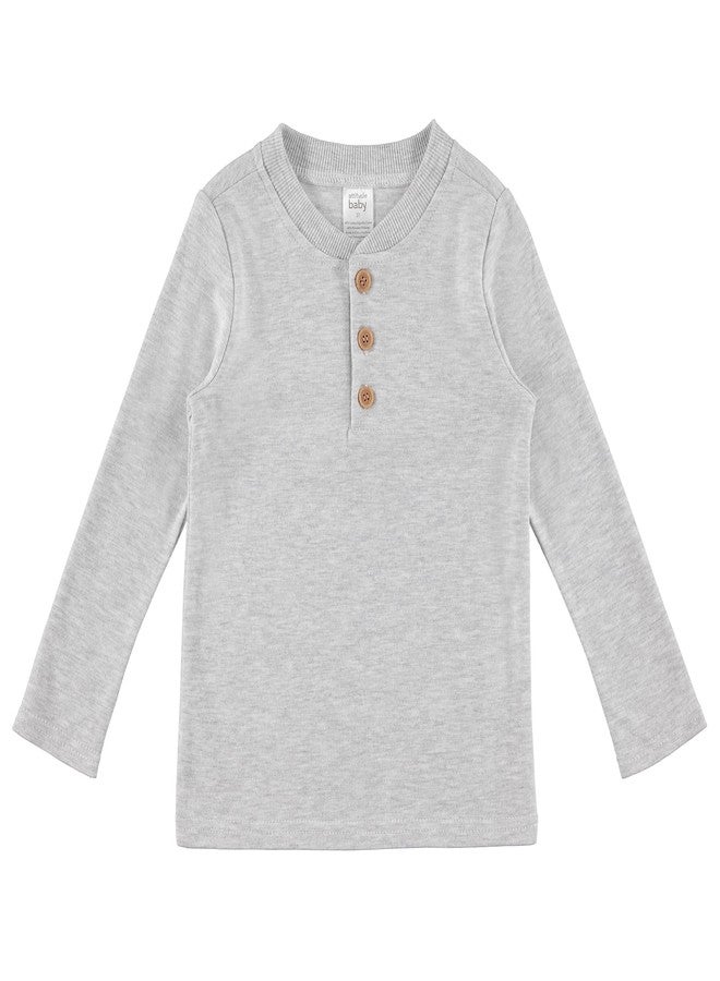 Cudlie 5-Pack Baby Boy Long Sleeve Shirt - Thermal Tshirt Tops - Basic Undershirt, Pocket & Henley Tees, Solid/Striped/18M - Image 2