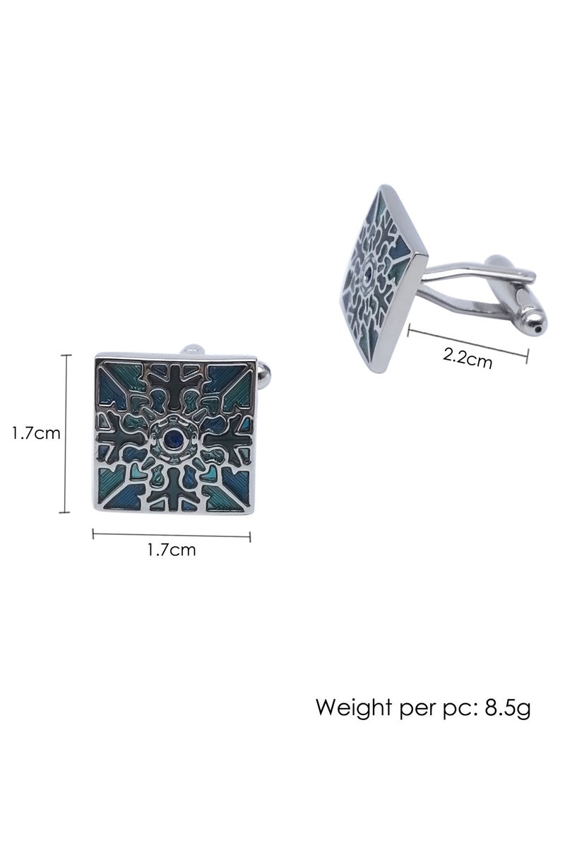 Geometric Pattern cufflinks, 2 PCS in One Set Alloy Jewelry Specially Design for Men's Shirt Wedding Business Gift with Delicate Package Box  - Image 2