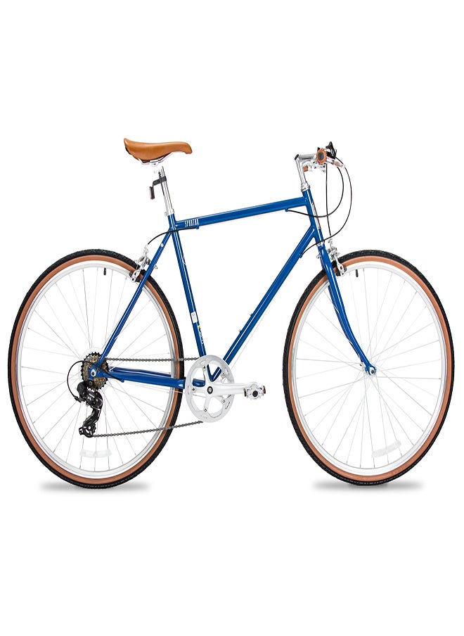 Spartan Platinum City bike for Men | 27.5 inch wheel size|7-Speed Shimano Gears| Cruiser Bike for adults | Navy  - Image 1