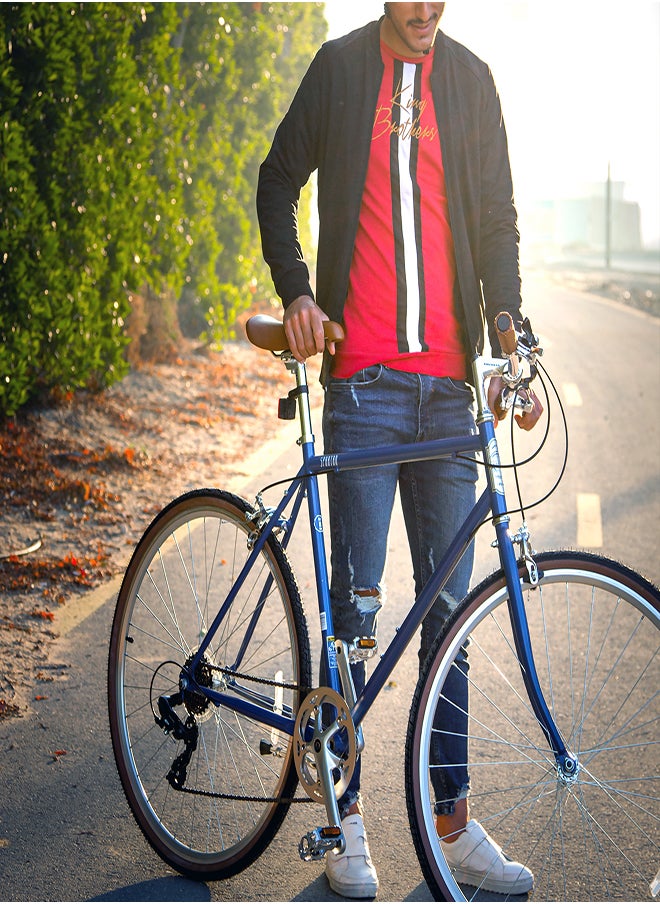 Spartan Platinum City bike for Men | 27.5 inch wheel size|7-Speed Shimano Gears| Cruiser Bike for adults | Navy  - Image 5