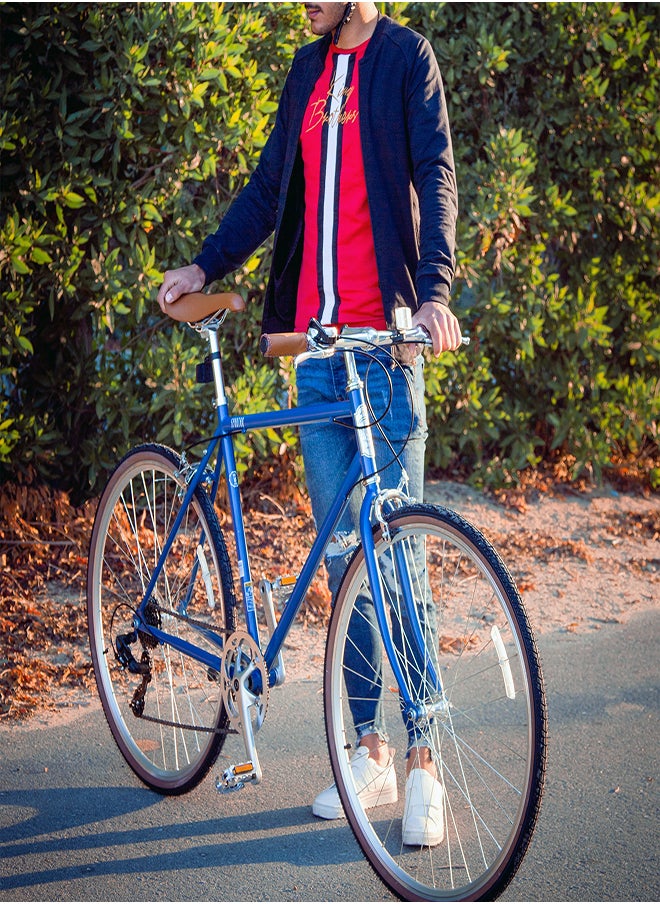 Spartan Platinum City bike for Men | 27.5 inch wheel size|7-Speed Shimano Gears| Cruiser Bike for adults | Navy  - Image 4