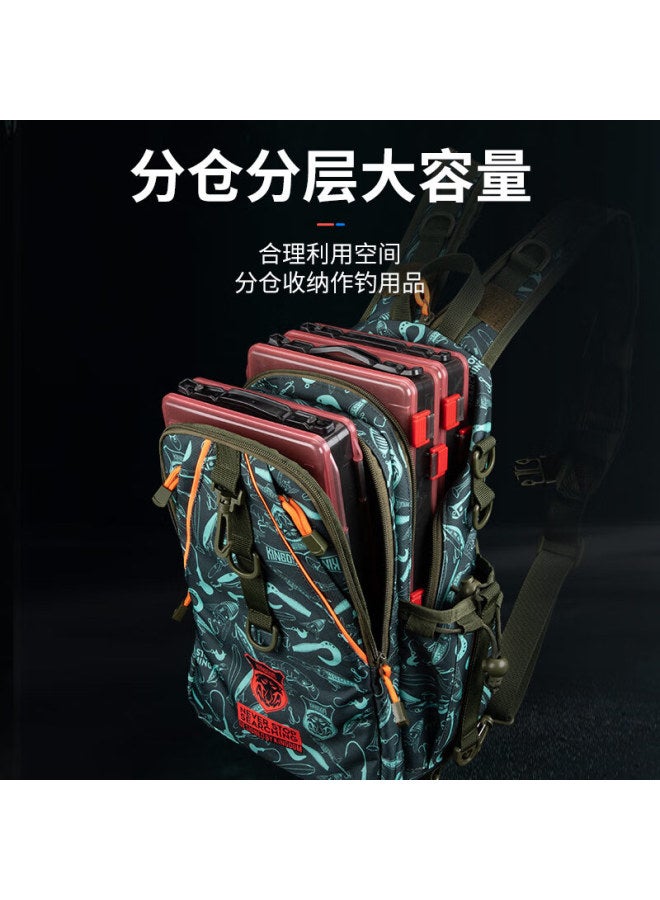 King Lure Guoluya Luya Bag Multifunctional Crossbody Bag, Backpack For Fishing, Durable Waterproof Canvas Tackle Bag, Black - Image 2