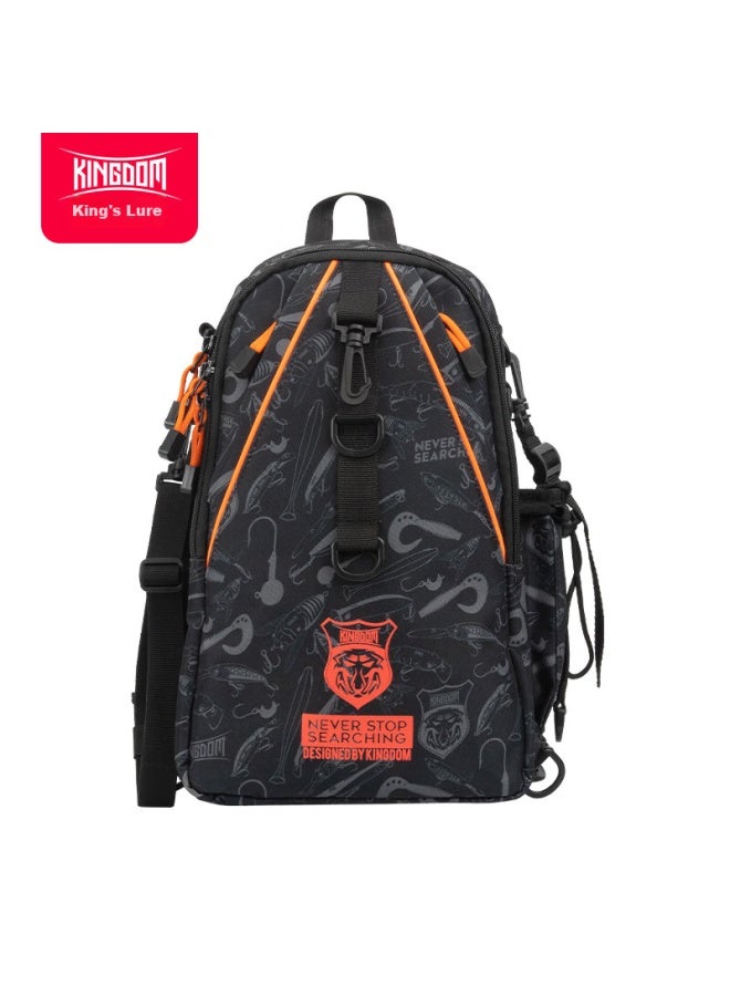 King Lure Guoluya Luya Bag Multifunctional Crossbody Bag, Backpack For Fishing, Durable Waterproof Canvas Tackle Bag, Black - Image 1