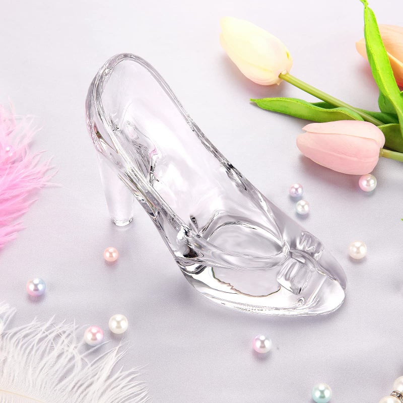 SHOWLOUE Cinderella Shoe Decor  Crystal High Heels Shoes Ornaments Glass Slipper Decoration Gift for Wedding Birthday Halloween Christmas Party  Transparent - Image 4