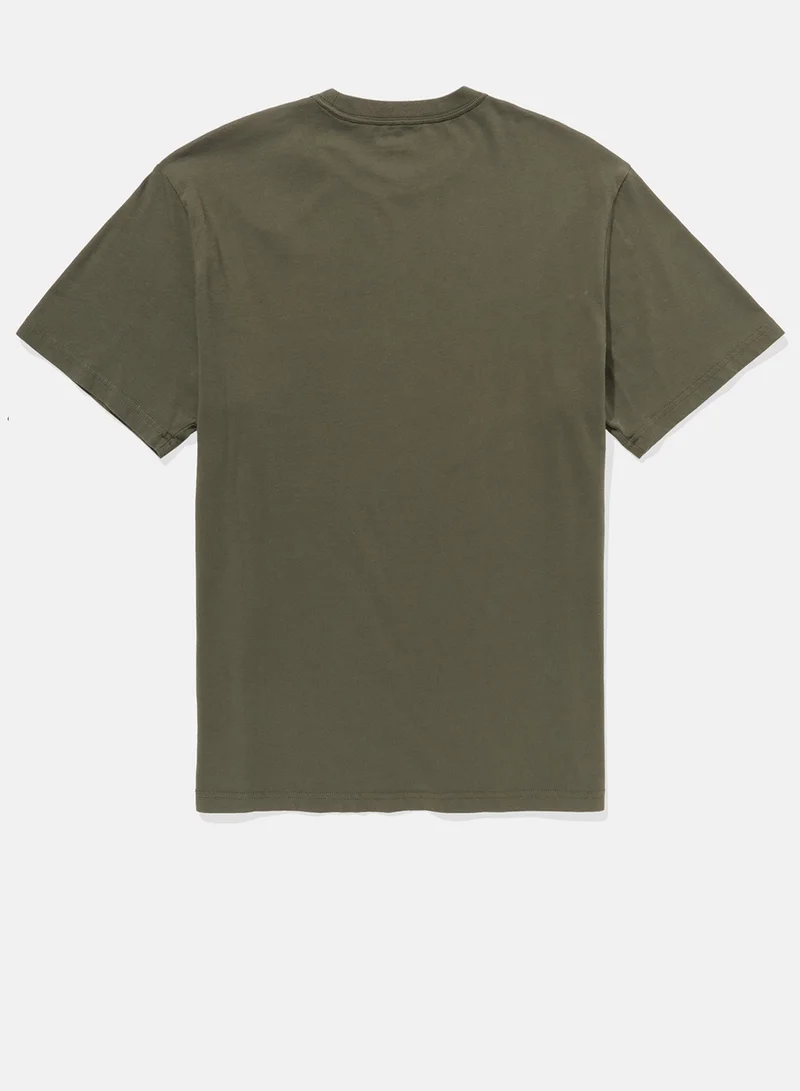 American Eagle Embroidered Crew Neck Graphic T-Shirt