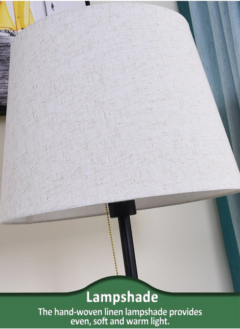 Sharpdo - Modern Adjustable Dual-color Vertical Floor Lamp With Storage Rack Stylish 2-Tier Solid Wood Table Standing Lamp For Living Room Bedroom Two-in-one Storage Fabric Floor Lighting - Image 1